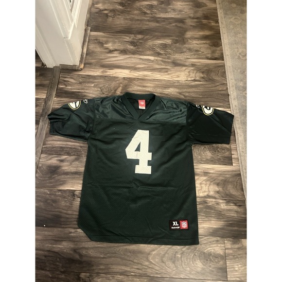 Vintage 90s Reebok Green Bay Packers BRETT FAVRE NFL jersey - YOUTH XL 488 - Picture 2 of 4